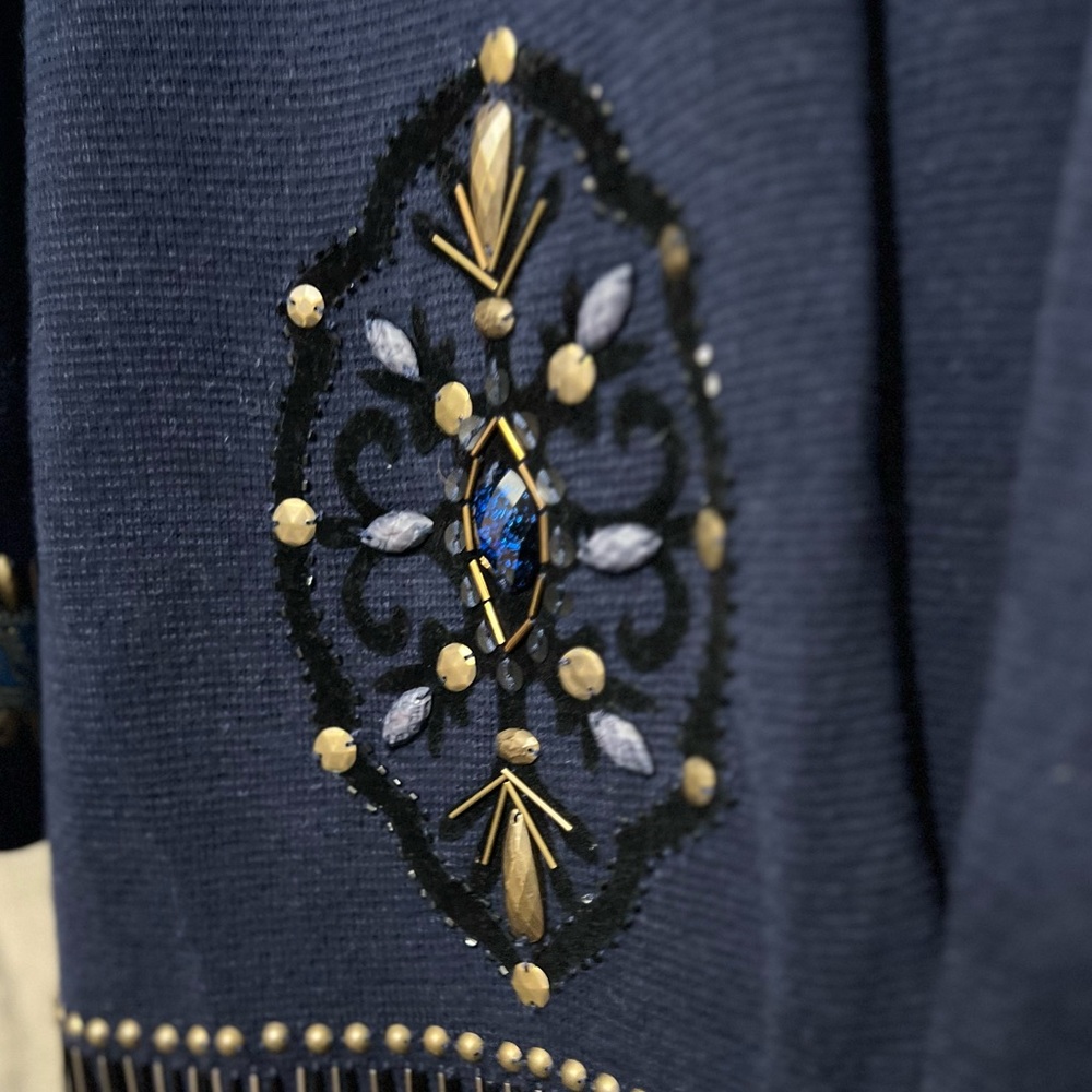 Embroidered navy blue cardigan Chico’s - Picture 8 of 9